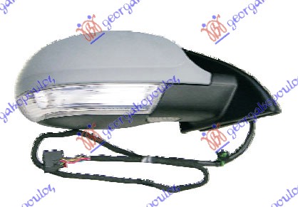 RETROVIZOR ELEKTRICNI SA GREJACEM PM (ELEKTRO-SKLOPIV) (MIGAVAC) (SVETLO) (KONVEKSNO STAKLO) VW PASSAT 2005-2011 (3C2/3C5)