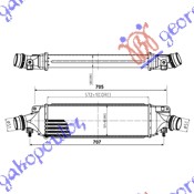 HLADNJAK INTERKULERA 1.6 BENZIN - 1.7 CDTI (57.2x132x53) OPEL CORSA D 2006-2015 (S07)