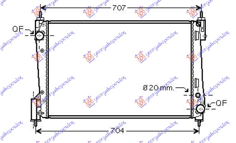 HLADNJAK MOTORA 1.3 JTD-CDTI (62x39.5) 55KW FIAT PUNTO EVO 2009-2012 (199)