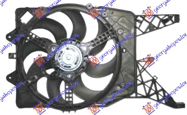 VENTILATOR KOMPLET (1.4/1.6 TURBO BENZIN - 1.3/1.7 CDTI DIZEL) (DUGULJASTI KONEKTOR) (300W) OPEL CORSA D 2006-2015 (S07)