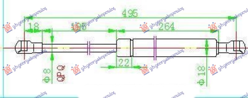 AMORTIZER GEPEK VRATA (493L-445N) TOYOTA PRIUS 2004-2009 (W2)