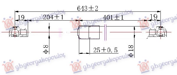AMORTIZER GEPEK VRATA (643L-470N) OPEL AGILA 1999-2008 (H00)