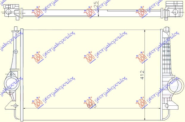 HLADNJAK INTERKULERA 1.9-2.0 Tdi (632x415x26) 02- SEAT ALHAMBRA 1995-2010 (7V8/7V9)
