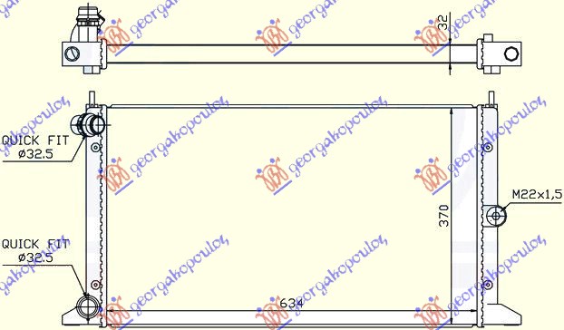 HLADNJAK MOTORA 1.8/2.0i/1.9TDi (63.5x36.6) 2000- SEAT ALHAMBRA 1995-2010 (7V8/7V9)