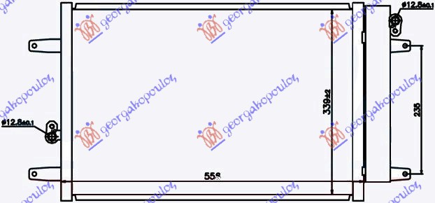 HLADNJAK KLIME BENZIN/DIZEL (525x362x16) 00- SEAT ALHAMBRA 1995-2010 (7V8/7V9)
