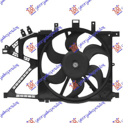 VENTILATOR KOMPLET (390mm) (3 PIN) OPEL CORSA C 2000-2006 (X01)