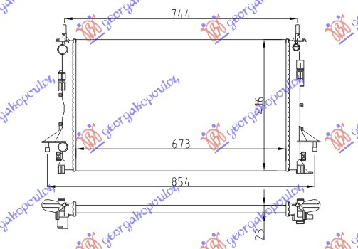 HLADNJAK MOTORA ZA SVE MODELSE BENZIN/DIZEL (+/-AC) (69x42) -07 (VALEO) RENAULT ESPACE 2003-2012 (JKO/JK1)