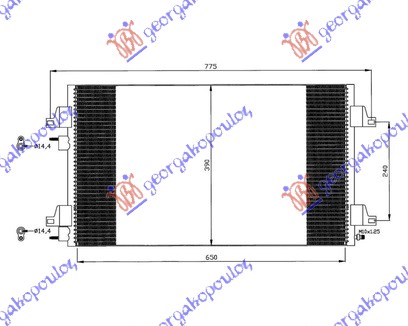 HLADNJAK KLIME (660x390) (-2004) RENAULT LAGUNA 2000-2007 (KG0/KG1)