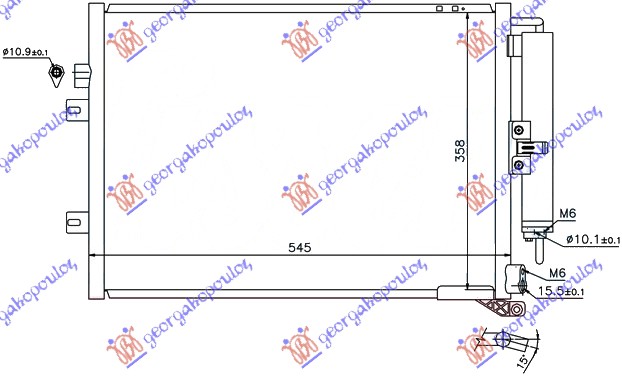 HLADNJAK KLIME BENZIN (510x380) RENAULT CLIO III 2009-2013 (BR0 1/CR0 1)