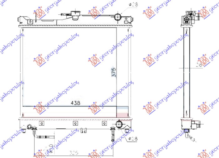 HLADNJAK MOTORA 1.3 BENZIN (AUTO) (375x450x26) SUZUKI JIMNY 1998-2018 (SN)