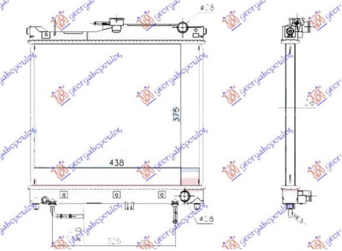 HLADNJAK MOTORA 1.3 BENZIN (AUTO) (375x450x26) (KOYO) SUZUKI JIMNY 1998-2018 (SN)