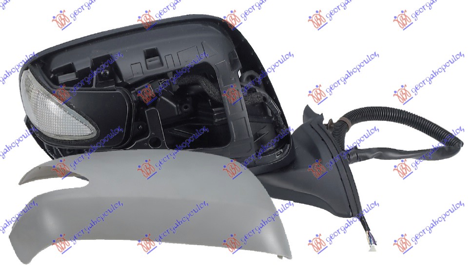 RETROVIZOR ELEKTRICNI PM (MIGAVAC) (A KVALITET) (KONVEKSNO STAKLO) HONDA JAZZ 2008-2011 (GE/GG/GPZA)
