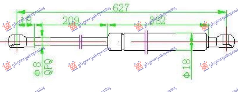AMORTIZER GEPEK VRATA (627L-660N) BMW SERIES 3 COMPACT 2001-2005 (E46)