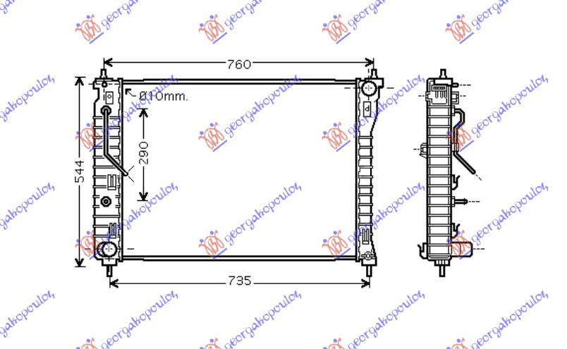 HLADNJAK MOTORA 2.4i 16V 3.2i 24V (MAN/AUTO) (67x51x27) CHEVROLET CAPTIVA 2007-2012