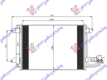 HLADNJAK KLIME BENZIN/DIZEL (550x390x16) SKODA YETI 2009-2013 (5L)
