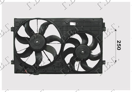 VENTILATOR (DUPLI) (BENZIN/DIZEL) (HLADNJAK 40cm) SKODA YETI 2009-2013 (5L)