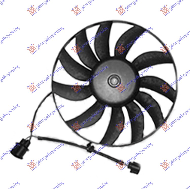 VENTILATOR (MOTOR+ELISA) (360mm) (100W) VW CROSS TOURAN 2010-2015 (1T1/1T2)
