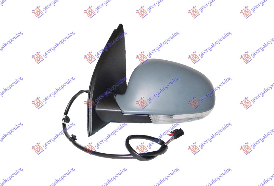 RETROVIZOR ELEKTRICNI SA GREJACEM PM (ELEKTRO-SKLOPIV) (MIGAVAC) (8 PIN) (ASFERICNO STAKLO) VW GOLF 5 2004-2008 (1K1)