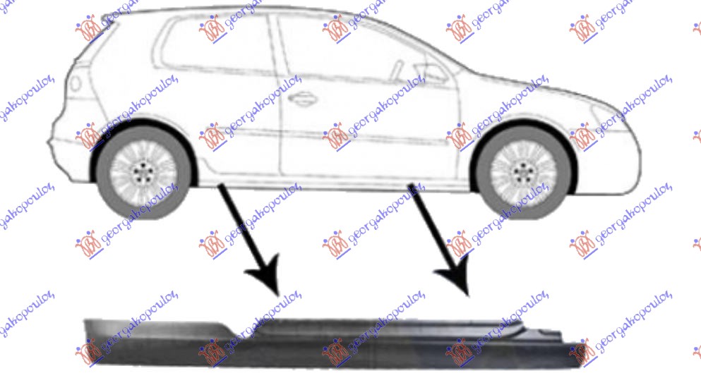 SAJTNA 3 VRATA VW GOLF 5 2004-2008 (1K1)