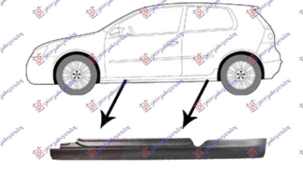 SAJTNA 3 VRATA VW GOLF 5 2004-2008 (1K1)