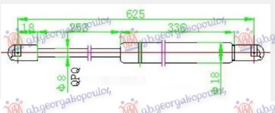 AMORTIZER GEPEK VRATA 3 VRATA (575N) FORD FIESTA 2002-2008 (JA/JB)