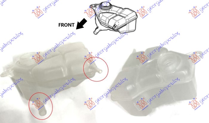 POSUDA ZA ANTIFRIZ (2 IZLAZNE CEVI NAPRED) FORD FIESTA 2002-2008 (JA/JB)