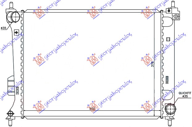 HLADNJAK MOTORA 1.2/1.4/1.6i BENZIN (MAN) (500x380) (KOYO) HYUNDAI i20 I 2008-2012 (IB/GB/PB/PBT)