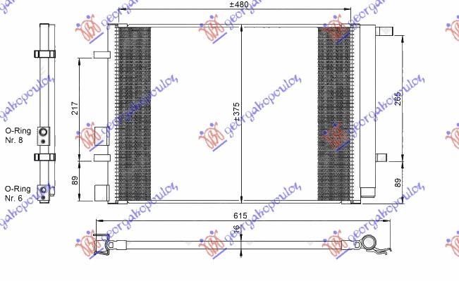 HLADNJAK KLIME 1.2/1.4/1.6 BENZIN (490x370x16) HYUNDAI i20 I 2008-2012 (IB/GB/PB/PBT)