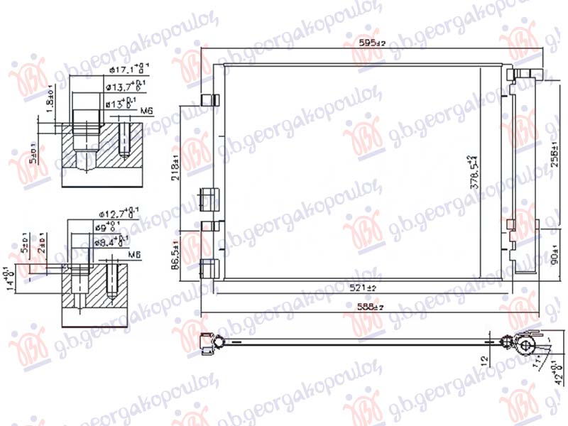 HLADNJAK KLIME 1.1/1.6 CRDi DIZEL (500x360x12) HYUNDAI i20 I 2008-2012 (IB/GB/PB/PBT)