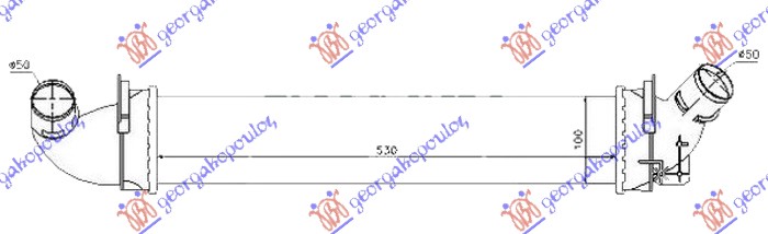 HLADNJAK INTERKULERA 1.5 dCi DIZEL (530x100x40) DACIA SANDERO I 2008-2012 (BS)