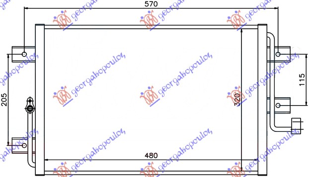 HLADNJAK KLIME 1.6 BENZIN (448x350x25) 2003- FIAT PALIO 1999-2004 (178/173/373/374/171)