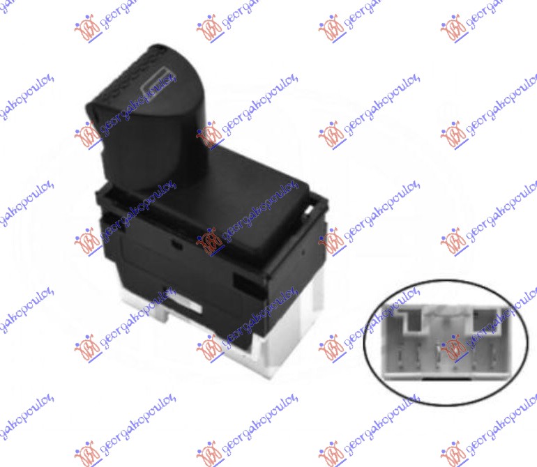 PREKIDAC U PREDNJIM VRATIMA (BELI KONEKTOR) (6 PIN) FIAT PALIO 1999-2004 (178/173/373/374/171)