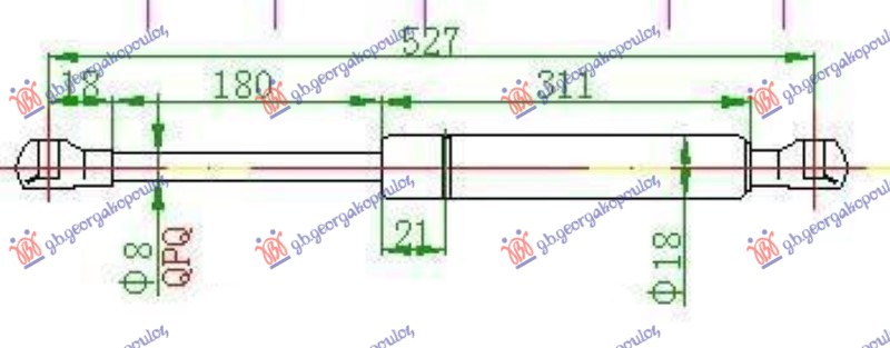 AMORTIZER GEPEK VRATA KARAVAN (519L-570N) FIAT PALIO 1999-2004 (178/173/373/374/171)