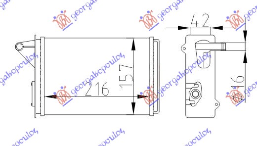 GREJAC KABINE 216x157 (BEZ PREKIDACA) FIAT UNO 1983-1989 (146/158)