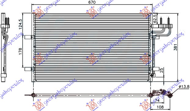 HLADNJAK KLIME BENZIN/DIZEL (628x374x16) FORD FOCUS 2008-2011 (DB/FCH/DH)
