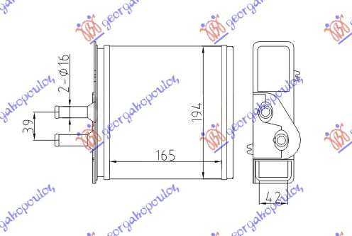 GREJAC KABINE (165x194x42) (TIP MARELLI) FIAT PUNTO GT 1996-1999 (176)