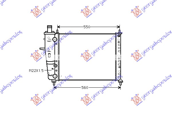 HLADNJAK MOTORA 1.2/1.4/1.6 (-AC) SA POSUDOM (48x41.5) FIAT BRAVO 1995-2002 (182)