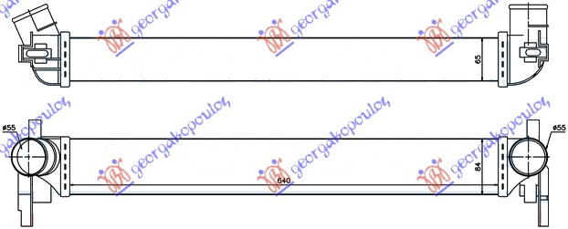 HLADNJAK INTERKULERA 1.2-1.4-1.6-1.9 TDi DIZEL (640x82x64) VW POLO 2009-2014 (6R1)