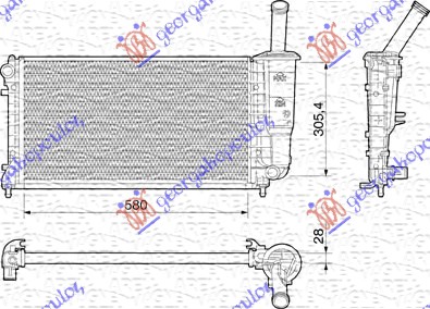 HLADNJAK MOTORA 1.4i 16V (+/-AC) (58x30.5) FIAT IDEA 2004-2010 (350)
