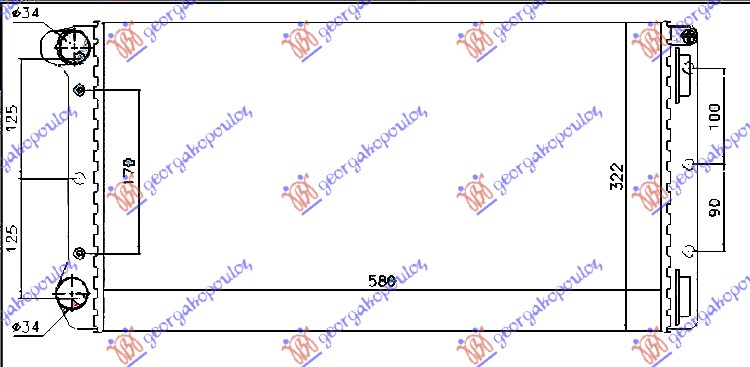 HLADNJAK MOTORA 1.9 JTD (58x30.8x38) (MARELLI TIP) FIAT PUNTO 2003-2011 (188)