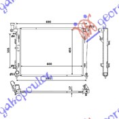 HLADNJAK MOTORA 1.4/1.6/2.0 BENZIN (AUTO) (600x440x16) KIA CEED 3D 2007-2010 (ED)