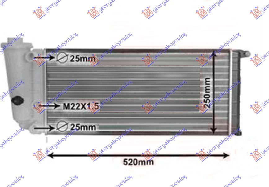 HLADNJAK MOTORA 750-900 1.0/1.1 (MAN/AUTO) (52x25) FIAT PANDA 1986-2003 (141)