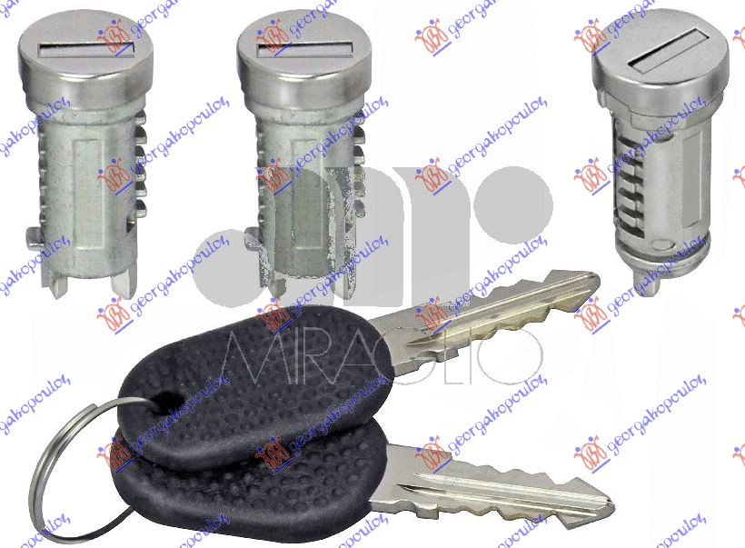 CILINDAR BRAVE SET (SA KLJUCEM) (2 VRATA & GEPEK VRATA) FIAT PANDA 1986-2003 (141)