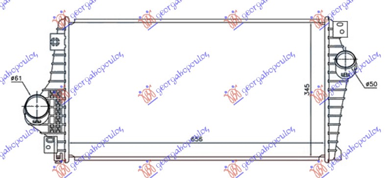 HLADNJAK INTERKULERA 2.0 TDi (656x345x30) CHEVROLET EPICA 2007-
