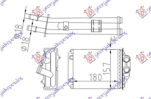 GREJAC KABINE (180x157) (KOMPLET SA CEVIMA) FIAT PANDA 2003-2014 (169)