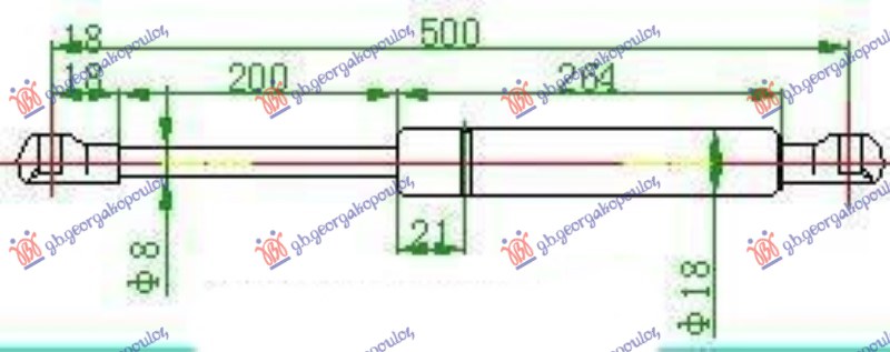 AMORTIZER GEPEK VRATA KARAVAN (500L-420N) VW POLO 1994-1999 (6N1)