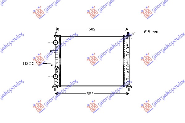 HLADNJAK MOTORA ZA SVE MODELE BENZIN (51x41.5x2.4) CEV 8mm BEZ POSUDE FIAT BRAVO 1995-2002 (182)