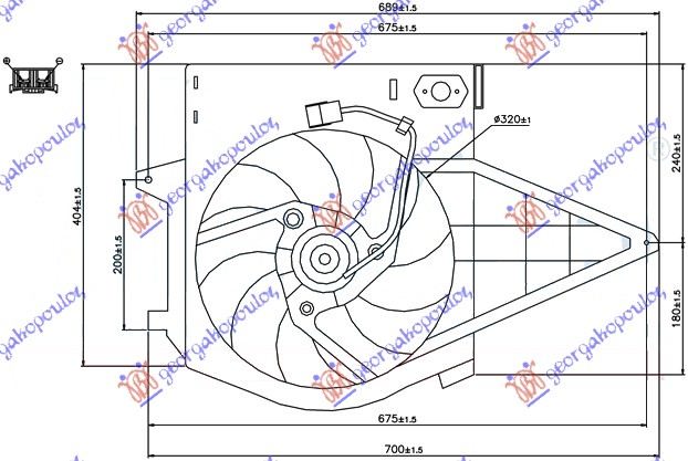 VENTILATOR KOMPLET (BENZIN) - AC PEUGEOT 806 1994-2002 (221)