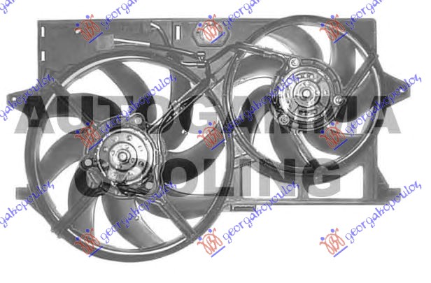 VENTILATOR (DUPLI) KOMPLET (BENZIN/DIZEL) PEUGEOT 806 1994-2002 (221)