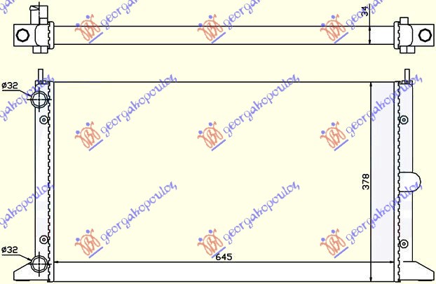HLADNJAK MOTORA 2.0 i/18V (64.5x37.8) -00 VW SHARAN 1995-2010 (7M8/7M9/7M6)